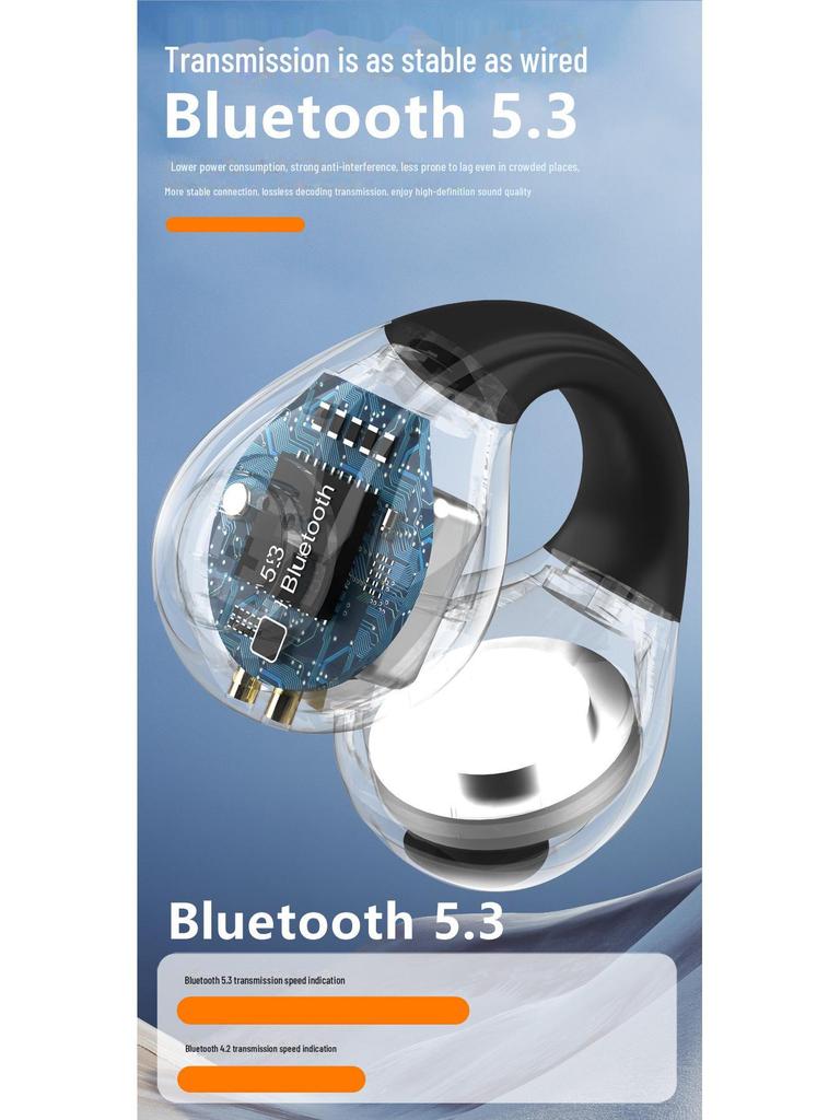 Беспроводная Bluetooth 5.4 гарнитура с заушным креплением, дисплеем и сверхдолгим сроком службы аккумулятора