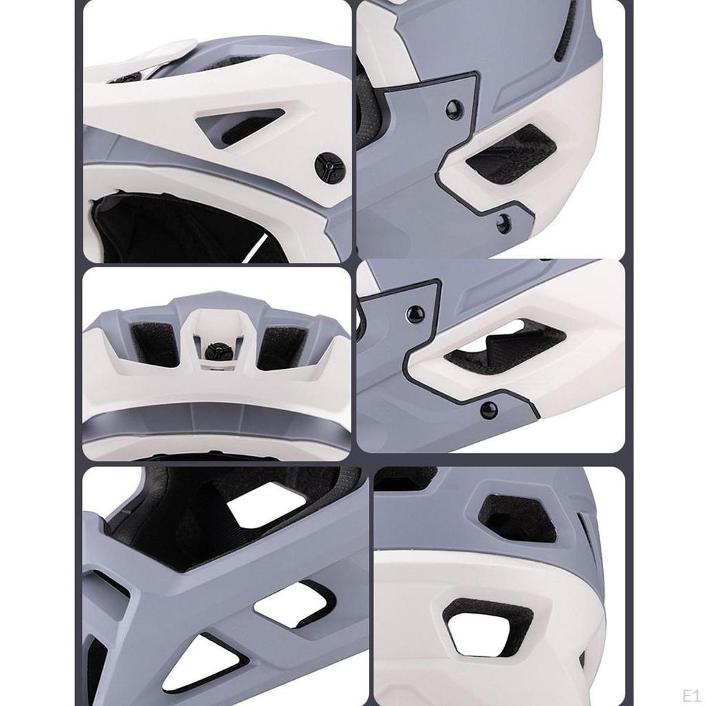 Bike Helmet Bicycle Cycling Gear Breathable with Detachable Chin Pad for Adults Ventilation