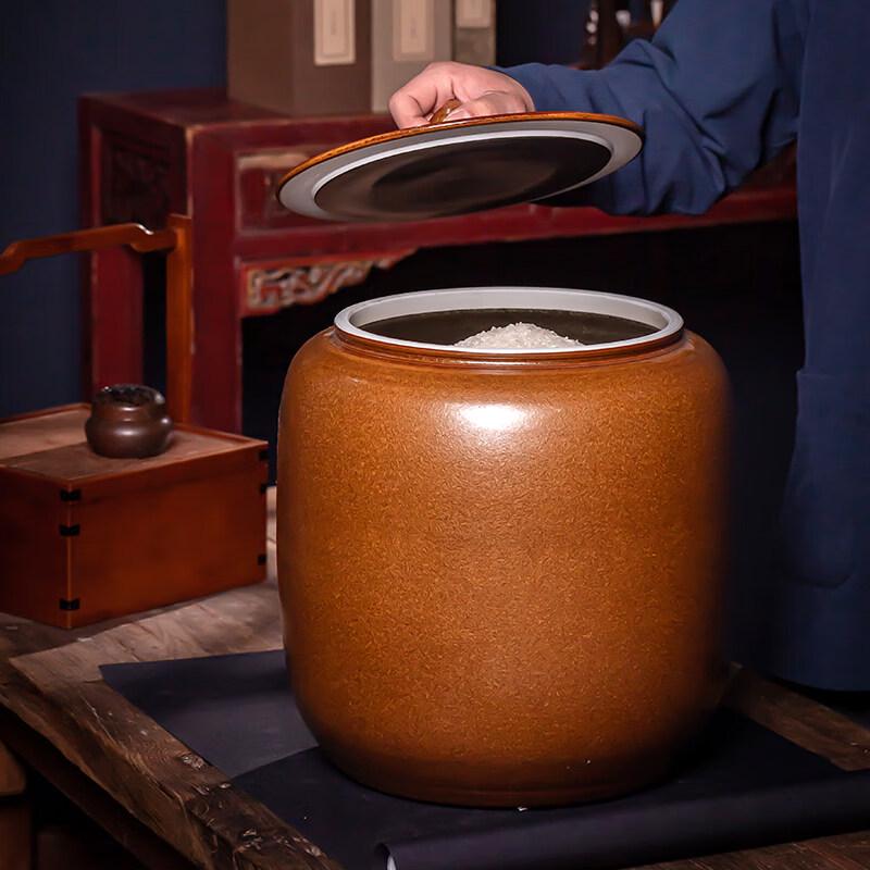 Anditai Ceramic Rice & Flour Storage Jar with Lid