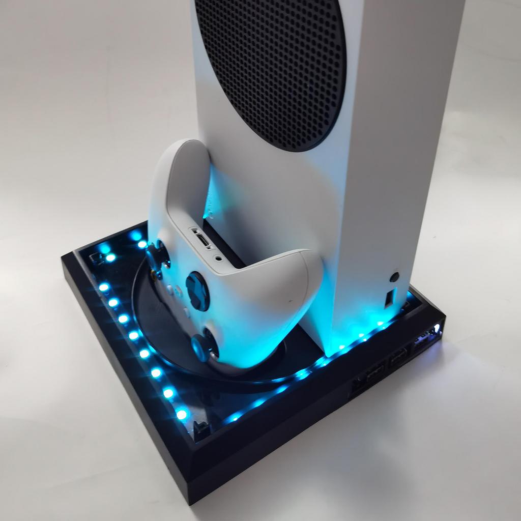 LED Light Stand Station for Xbox Series X/S 3 Ports USB Hub Colorful RGB Light Stand Console Decorative Light