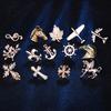 Classic Mini Brooches Set  Maple Leaf Airplane Animal Lapel Pin for Suit Jacket Collar Cute Small Safety Pin Badge for Women Men