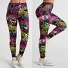 New Abstract Printed Yoga Pants for Women, High Waist and Hip Lifting, Sports and Fitness Leggings for Women