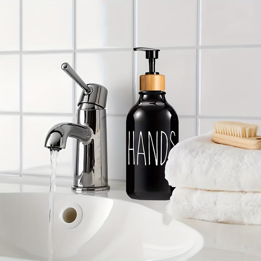 Soap Dispenser Bottle with Trays, Bamboo Lid Soap Bottle with Anti-Rust Pump, Hand Dish Soap Dispenser for Kitchen, Shampoo
