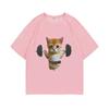 Funny Gym Sam Sulek Cat Graphic Print T-shirts Men Women Cute Fitness Pump Cover Tshirt Woman Meme T Shirt Short Sleeve
