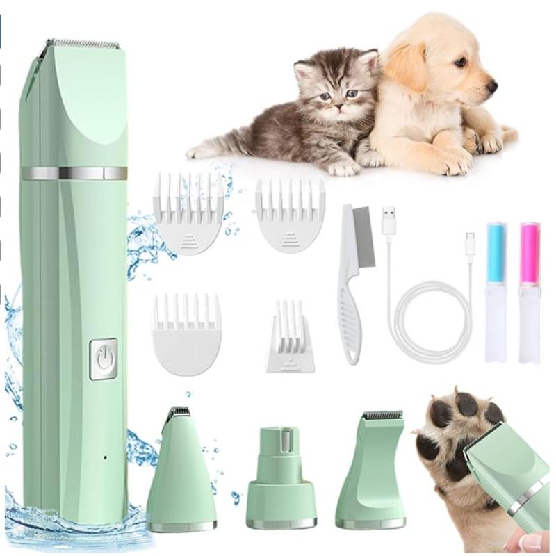 Набор для ухода за питомцами Lettuce Pets, Pet Pro с керамическими лезвиями, Pet Pro 4 разных лезвия, Набор для стрижки собак, Беспроводной электрический триммер 4 в 1 для ухода за лапами,