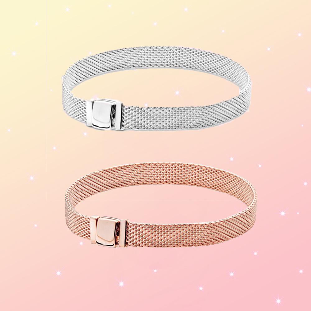 Браслет из стерлингового серебра 925 пробы с отражающей сеткой, браслет-подвеска для женщин, роскошные ювелирные изделия, подарок