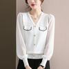 Age-reducing and Thin Lace Splicing Shirt Women's Spring and Autumn New Sweater