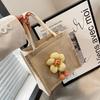 Симпатичные льняные студенческие сумки для риса для женщин, которые ходят на работу и обратно, чтобы хранить ланч-боксы и небольшие сумки для рук
