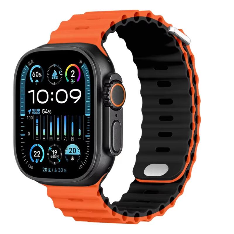 Силиконовый ремешок 'Океан' для Apple Watch Band Ultra 3/2 49мм 46мм 45мм 42мм 44мм 41мм Спортивный браслет iWatch 11 10 9 8 7 6 5 SE ремешок