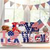 Home Table Decoration Independence Day Decoration Memorial Patriotic Wooden Lettering Party Home Desk Decoration Yard Sign