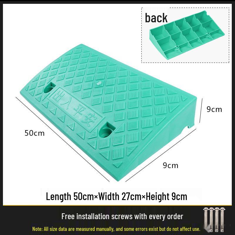 Car Curb Ramp: Plastic Step Pad for Sill, Edge, or Slope, Ideal for Uphill Climbing and Speed Bump Triangle Pad