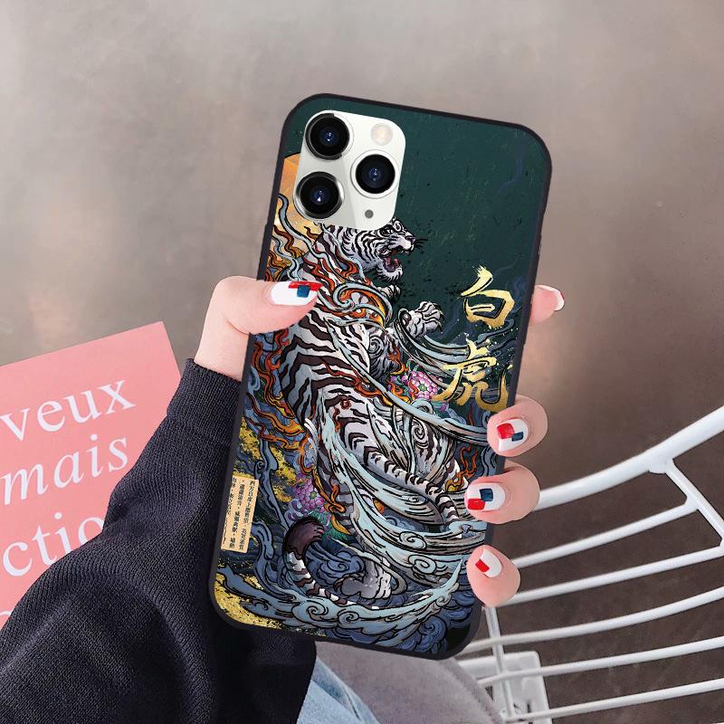Чехол с 3D рельефным драконом и тигром для Xiaomi Redmi Note 10 9 7 8 8T 9C 10C 11 S Mi 9T 10T 11T 12 Lite Poco F3 M3 X3 NFC X4 Pro Fundas