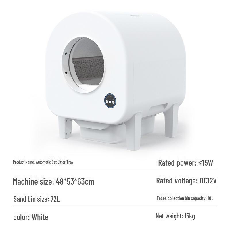 Автоматический умный кошачий туалет с быстрой самоочисткой, дистанционным управлением через приложение, видеонаблюдением и вытяжной системой