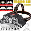 Outdoor LED Headlight 11LEDs USB Rechargeable Night Headlight Waterproof Sports Camping And Hiking Emergency Lighting