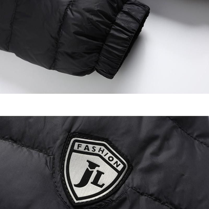Мужская модная легкая пуховая куртка с коротким капюшоном, теплое, теплое, однотонное, для пары, пальто