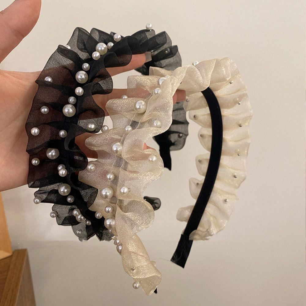 Mesh Women Headband Wide Hair Accessories Fashion Korean Style Hairband Photograph