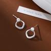 ANENJERY Simple Diamond-shaped Geometric Stud Earrings Women's Temperament Versatile Popular Jewelry
