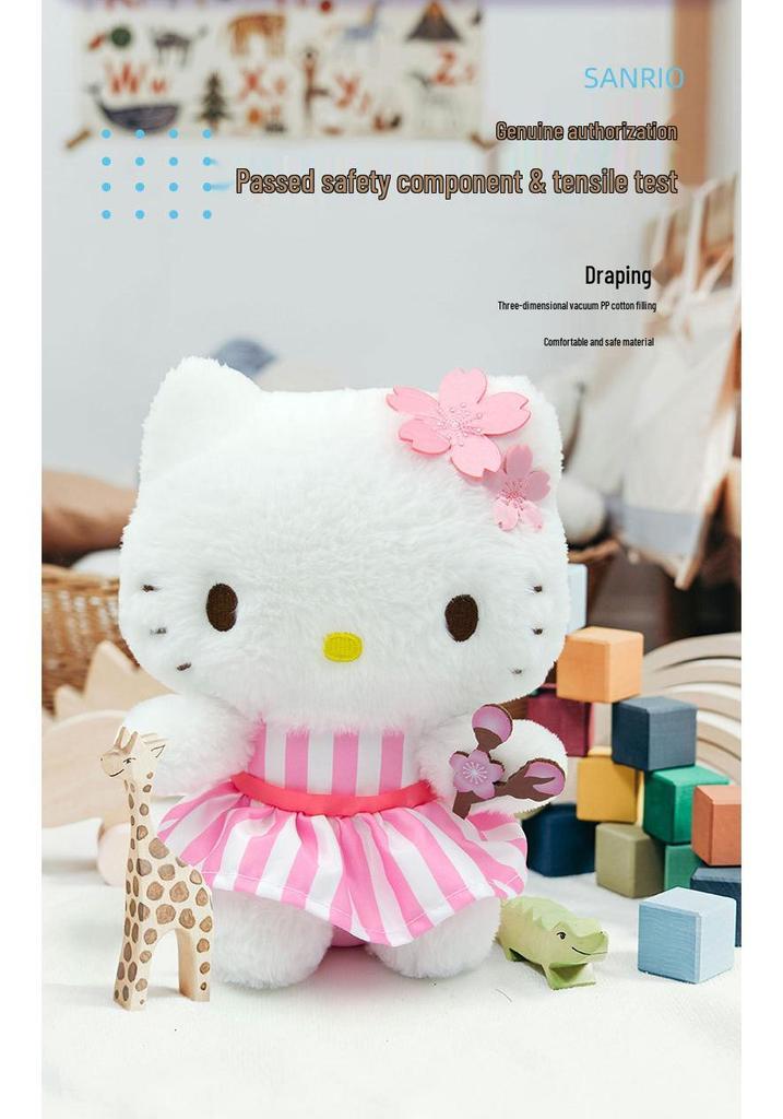 Коллекция плюшевых кукол Sanrio Hello Kitty, My Melody и Kuromi 'Цветение сакуры'