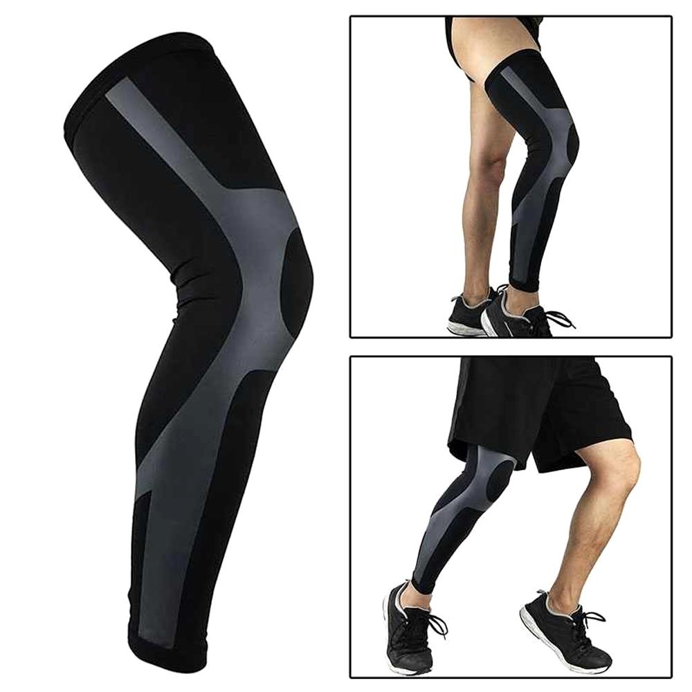 1Pcs Full Leg Compression Sleeve Knee Pads Cycling Leg Warmers Long Leg Sleeves Cycling Bicycle MTB Riding Legwarmers Men Women