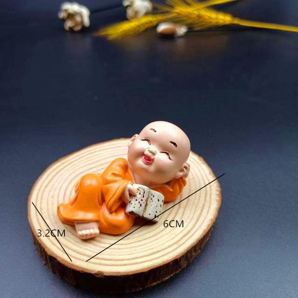 DIY Mini Buddha Figurine Cute Small Monk Sculpture Buddha Ornaments  Car Decoration