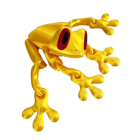 Магнит на холодильник с лягушкой, напечатанный на 3D-принтере, подвижные суставы, игрушка-непоседа в виде лягушки, артикулированное животное