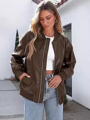 Куртка из коричневой кожи ручной работы для женщин, 100% овчина, для мотоциклистов и байкеров, настоящая мягкая