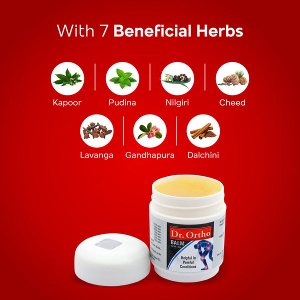 Аюрведический обезболивающий бальзам Dr.Ortho для суставов, коленей, спины - 40 г Упаковка из 2 шт. Натуральное облегчение