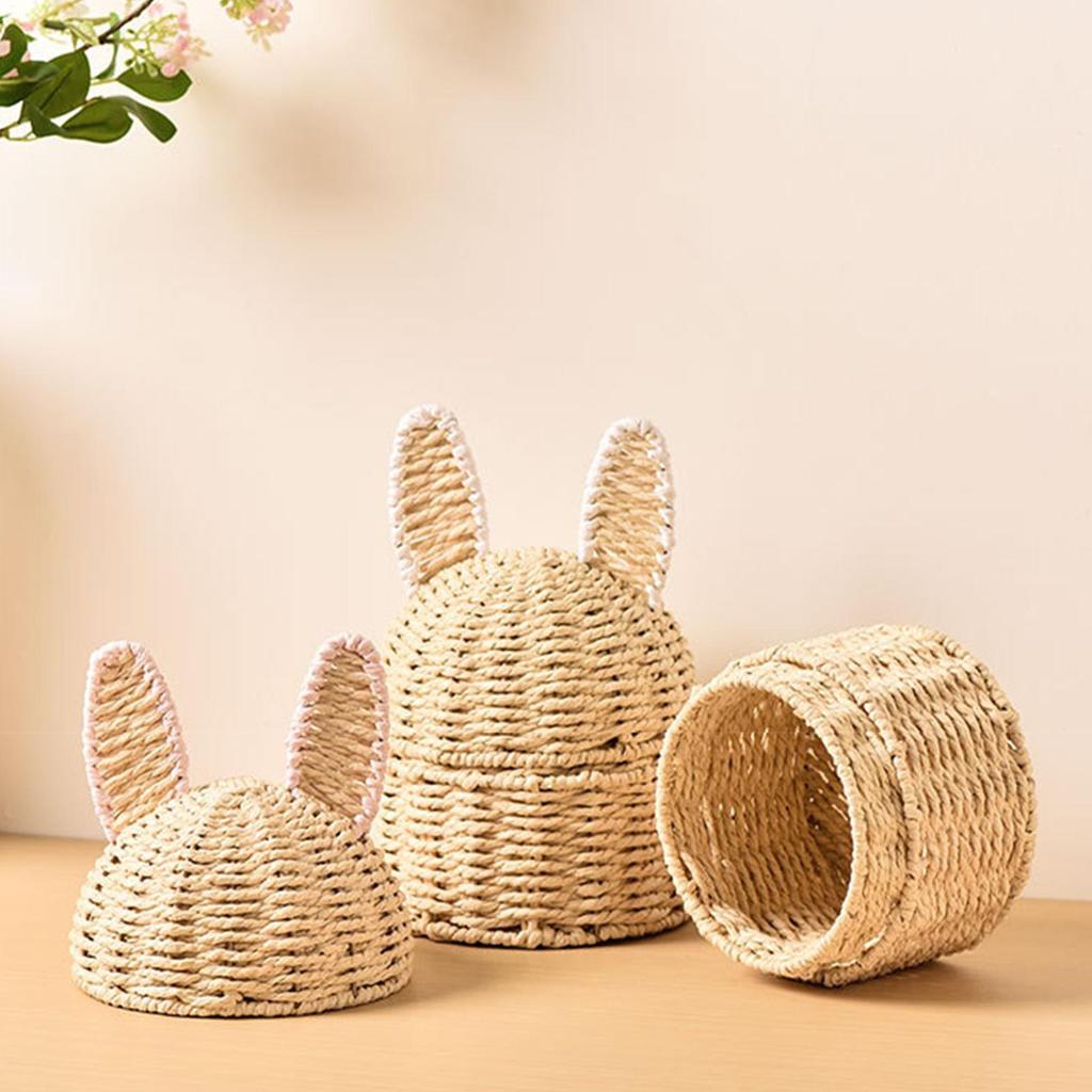 Корзина Пасхального Зайца Плетеная Корзина для Закусок Плетеная Корзина для Фруктов Для Владельцев Дома Планировщиков Вечеринок Обеденный Стол Передний Крыльцо