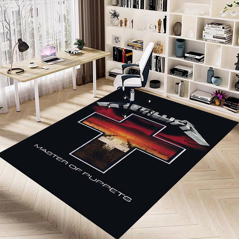 1pc Metallica Master of Puppets Home Office, Durable Polyester Floor Mat with Easy, Office Decor, Urban Style, Nonslip Backing