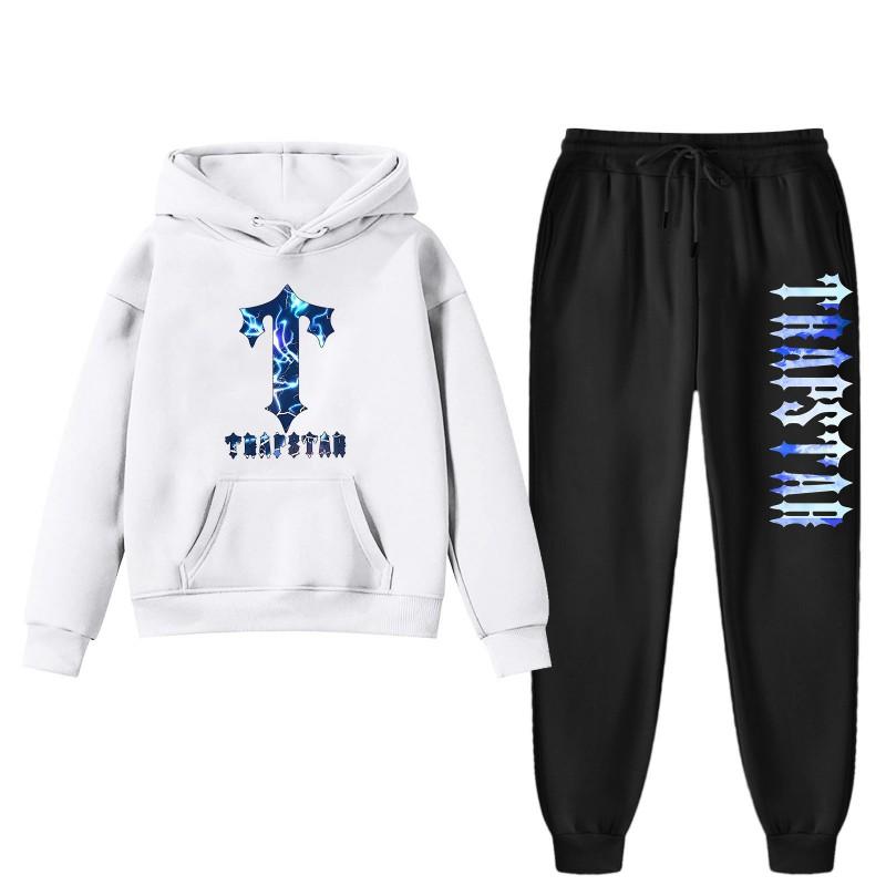 Trapstar Print Hoodie Pants Set Men Women Casual Streetwear Winter