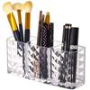 Кисти для макияжа, карандаш для бровей, стеллаж для хранения, три отделения, большая вместительная прозрачная коробка для хранения, держатель для канцелярских ручек