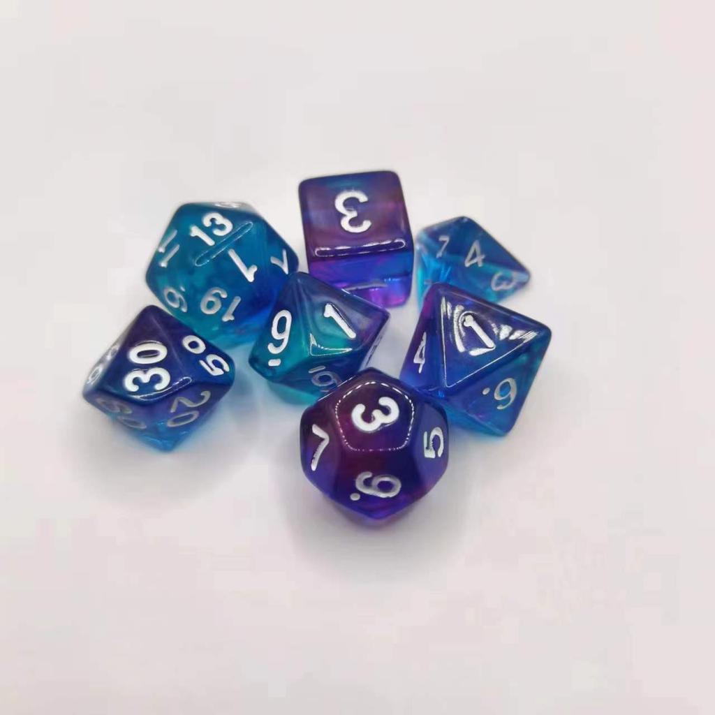 7 шт./лот, многогранные игральные кости из смолы D&D D4 D6 D8 D10 D% D12 D20, многогранные игральные кости TRPG, настольные игры