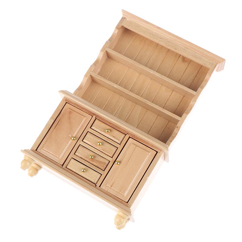 1:12 Миниатюрная мебель для кукольного домика Многофункциональный деревянный шкаф Книжный шкаф Книжная полка