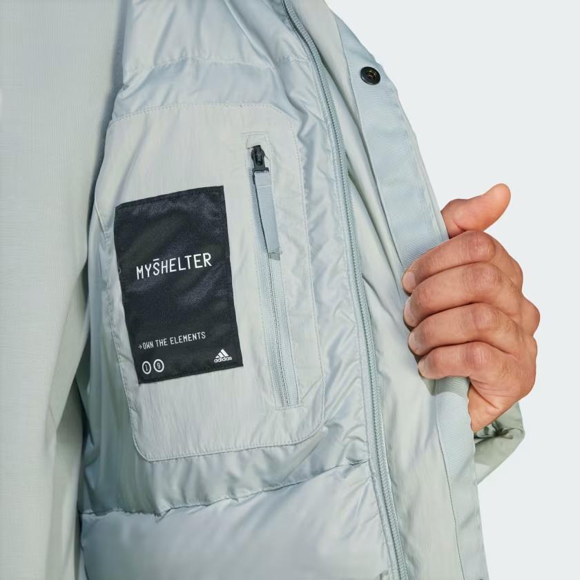 Новые мужские пуховики Adidas MYSHELTER, светло-серый/синий, HZ5699
