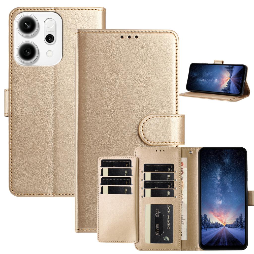 Чехол для Oppo A17 A18 A54 A58 A76 A77 Reno8... Чехол-кошелек из овечьей кожи, многоразовые отделения для карт и подставка, противоударный защитный чехол (10 цветов)