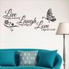 Live Laugh Love Butterfly Flower Wall Art Sticker Modern Wall Decals Quotes Vinyls Stickers Wall Stickers Home Decor Living Room