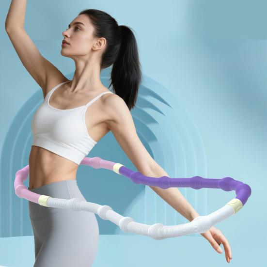 Weighted Soft Spring Hoop Waist-Friendly Foldable Fitness Hoop Portable Home Gym Men Women Adults