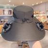 Buckle Hat with Dual Fans Large Battery Solar Charging Full-Face Sun Protection Large Brim Sun Hat Adjustable Drawstring Walking Cooling Hat
