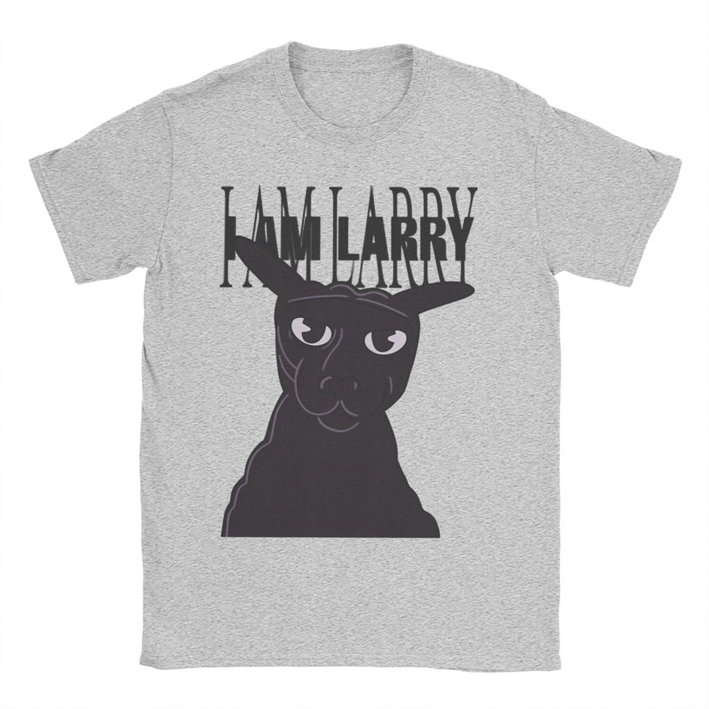 Men TShirts Evil Larry Cat Vintage Pure Cotton Tee Shirt Short Sleeve Dank Brainrot Meme T Shirt Round Collar Plus Size