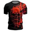 2024 Мужская футболка, модная повседневная, винтажная, с принтом мертвого черепа, 3D, летняя, с круглым вырезом, удобная, большая футболка, мужская верхняя одежда