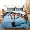 Бытовое постельное белье с 3D рисунком волка, односпальная кровать, двуспальная кровать, полноразмерная наволочка с принтом волка и пододеяльник, 2/3 комплекта постельного белья для спальни для взрослых и детей