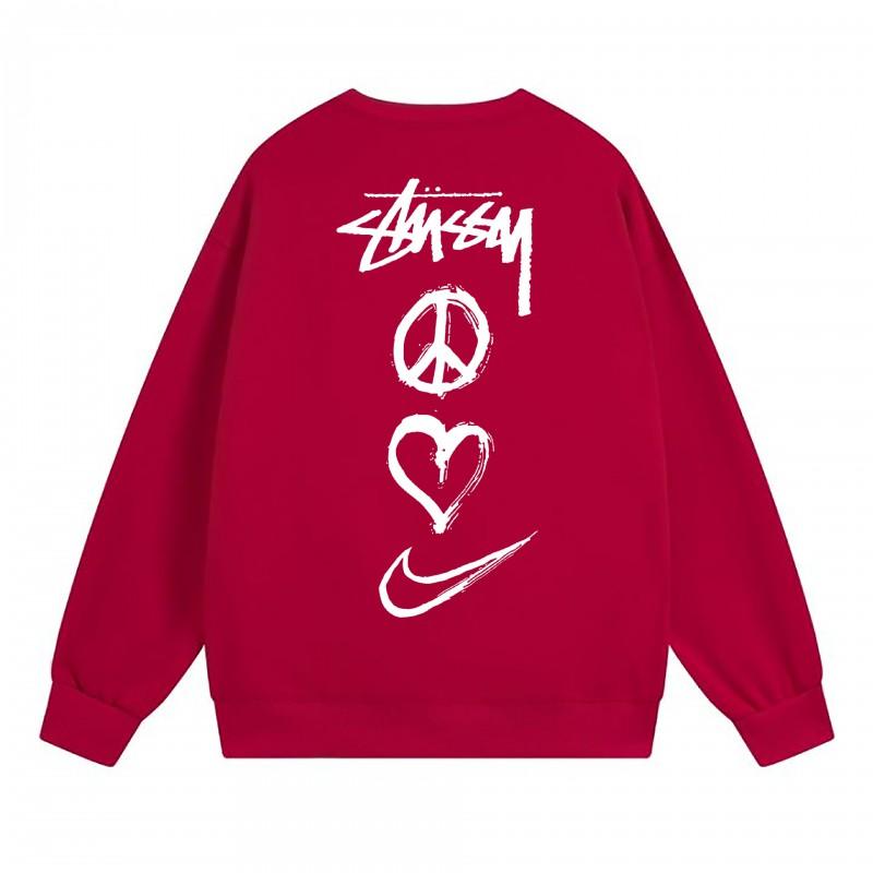 Classic Print Hoodie Mens Loose Fit Crewneck Cotton Sweatshirt Casual Wear