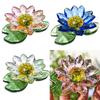 Decorative Color Crystal Lotus Figurine Suncatcher Clear Lotus Flower Collectible  Office