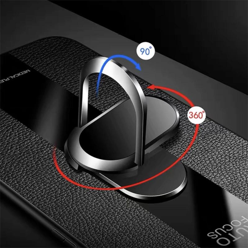 Чехол для телефона из оргстекла и искусственной кожи для POCO X7 Pro X7Pro с магнитным металлическим кольцом-подставкой, противоударная защитная задняя крышка для Redmi Turbo 4