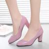 2025 новые туфли-лодочки на среднем каблуке, женские туфли на высоком каблуке, туфли на толстом каблуке, женская обувь, весенне-осенний тренд, универсальные туфли для подружек невесты, рабочая обувь