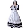 Maid Costume Cosplay British Style Lace Ribbon Maid Costume Long Short Sleeve Long Sleeve Maid Costume Lace British Halloween Formal Maid Cafe Coffee