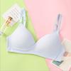 Young Women Gather Comfortable Pure Color Simple High School Student Underwear Girl Soft Cup Bra