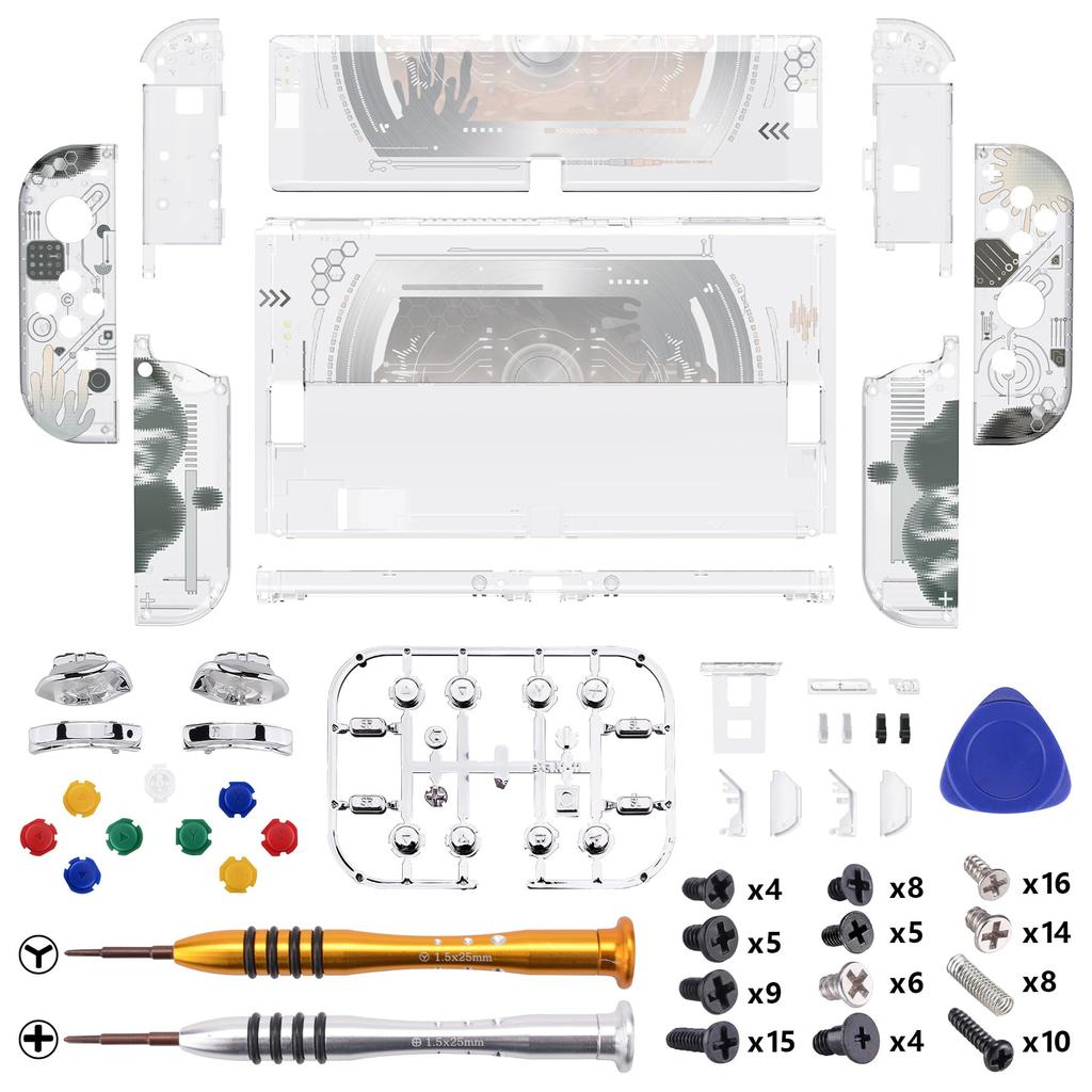 Not the Main Body Pattern Back Plate for eXtremeRate Switch Compatible with OLED PC Switch Back Switch Compatible with Switch OLED Joycon Handheld
