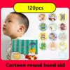 100/120 Pieces Cartoon Children's Mini Round  Medical Waterproof Breathable Cute Cartoon Baby Trumpet Baby Invisible Vaccine Stickers