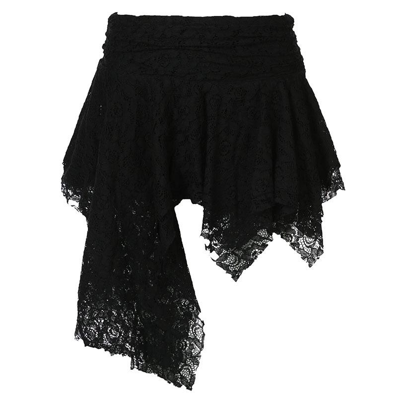 Юбка-плиссе из французского ретро-кружева с неровными слоями